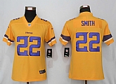 Women Nike Minnesota Vikings 22 Smith Vapor Untouchable Nike Gold Inverted Limited Jersey,baseball caps,new era cap wholesale,wholesale hats